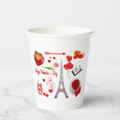 ハッピーバレンタインデーのカップルのためのロマンチックな贈り物 紙コップ (正面)
