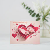ハッピーバレンタインデーのギフトカード ポストカード (スタンド正面)