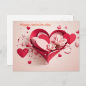 ハッピーバレンタインデーのギフトカード ポストカード (正面/裏面)