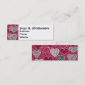 ハッピーバレンタインデーのグリッター愛きらきら光るなハート スキニー名刺 (正面/裏面)