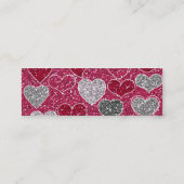 ハッピーバレンタインデーのグリッター愛きらきら光るなハート スキニー名刺 (裏面)