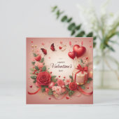 ハッピーバレンタインデーのグリーティングカード カード (スタンド正面)