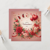 ハッピーバレンタインデーのグリーティングカード カード (正面/裏面インサイチュ)