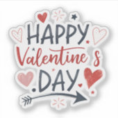 ハッピーバレンタインデーのシール シール (正面)