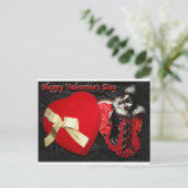 ハッピーバレンタインデーのチワワ シーズンポストカード (スタンド正面)