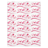 ハッピーバレンタインデーのテーブルクロス ピンク 赤 ハート テーブルクロス (正面)