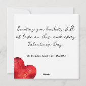 ハッピーバレンタインデーのハートと愛のバケツ シーズンカード (裏面)