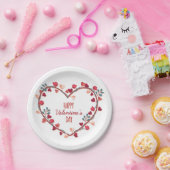 ハッピーバレンタインデーのハートのリース|の紙皿 ペーパープレート (パーティー)