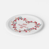 ハッピーバレンタインデーのハートのリース|の紙皿 ペーパープレート (アングル)
