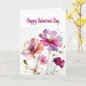 ハッピーバレンタインデーのハート カード (黄色い花)