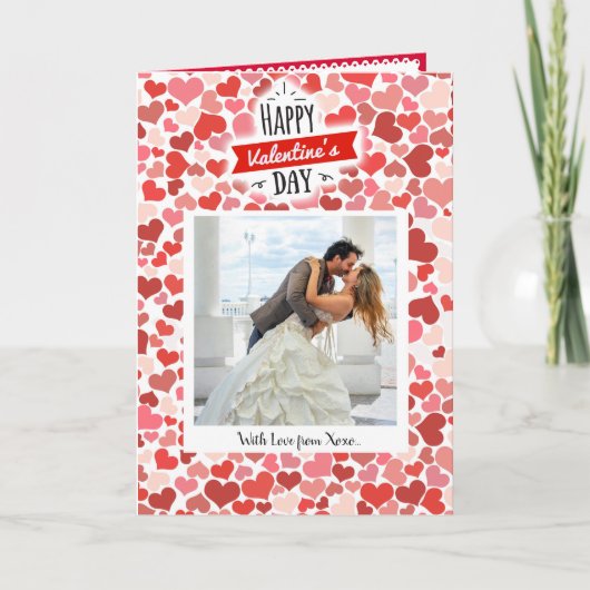 ハッピーバレンタインデーのハート シーズンカード (正面)