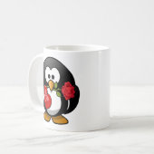 ハッピーバレンタインデーのペンギン コーヒーマグカップ (正面左)