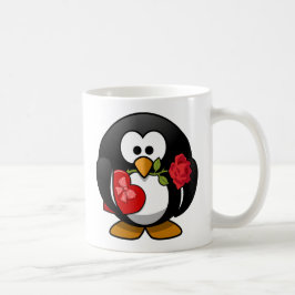 ハッピーバレンタインデーのペンギン コーヒーマグカップ