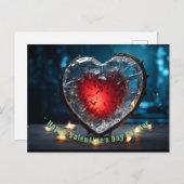 ハッピーバレンタインデーのホリデーカードギフト シーズンポストカード (正面/裏面)