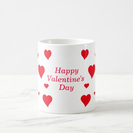 ハッピーバレンタインデーのマグカスタマイズ可能な00152 コーヒーマグカップ (中央)