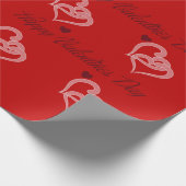 ハッピーバレンタインデーのラブパターン ラッピングペーパー (角)