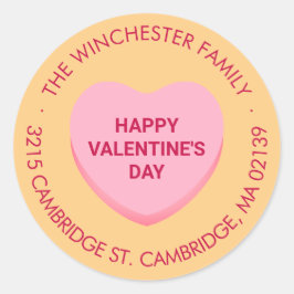 ハッピーバレンタインデーの会話ハートアドレス ラウンドシール