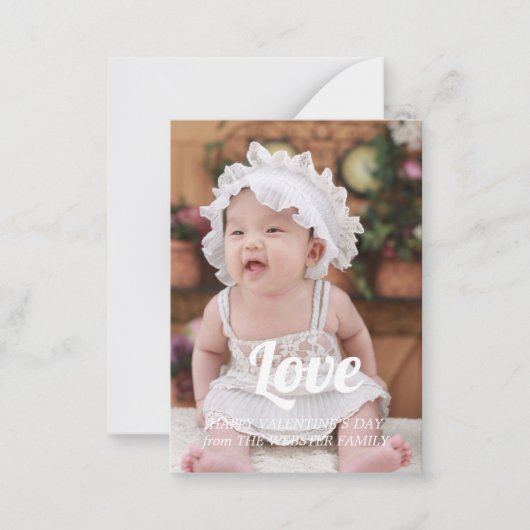 ハッピーバレンタインデーの個人写真カード ノートカード (正面)