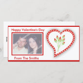 ハッピーバレンタインデーの写真カード シーズンカード (正面/裏面)