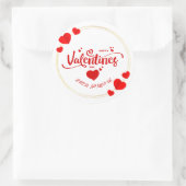 ハッピーバレンタインデーの名前 ラウンドシール (バッグ)