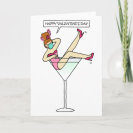 ハッピーバレンタインデーの女性の顔 カード