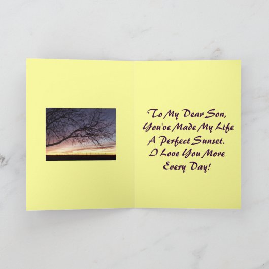 ハッピーバレンタインデーの息子挨拶カード シーズンカード (内部)