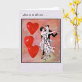 ハッピーバレンタインデーの愛は空中にある カード (黄色い花)