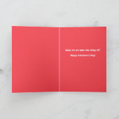 ハッピーバレンタインデーの猫がコビドマスクで話す シーズンカード (内部)