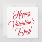 ハッピーバレンタインデーの白い赤のエレガント文字 カード (正面)