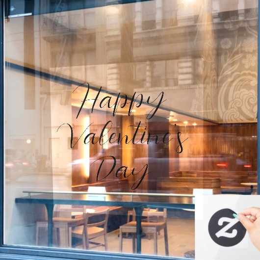 ハッピーバレンタインデーの窓用ステッカー ウィンドウサイン (カフェ窓)