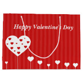 ハッピーバレンタインデーの美しいハート ラージペーパーバッグ (裏面)