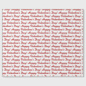 ハッピーバレンタインデーの赤い白のパターン ラッピングペーパー (フラット)