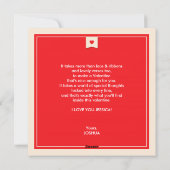 ハッピーバレンタインデーの赤く平らなカード シーズンカード (裏面)