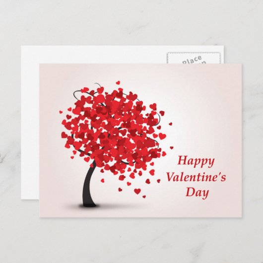 ハッピーバレンタインデーの郵便はがき シーズンポストカード (正面/裏面)