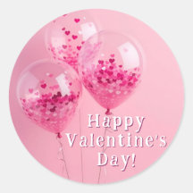 ハッピーバレンタインデーの風船シール