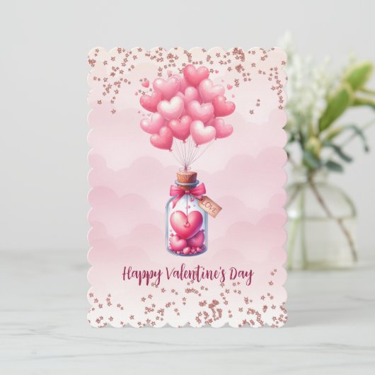 ハッピーバレンタインデーの風船 シーズンカード (スタンド正面)