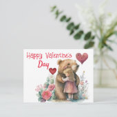 ハッピーバレンタインデーはがき ポストカード (スタンド正面)