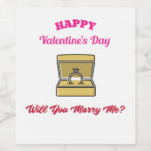 ハッピーバレンタインデーは私と結婚してくれる? ワインラベル (シングルラベル)