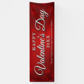 ハッピーバレンタインデーイベント赤いハートバナー 横断幕 (縦)