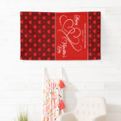 ハッピーバレンタインデーイベント赤いハートバナー 横断幕 (インサイチュ)