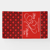 ハッピーバレンタインデーイベント赤いハートバナー 横断幕 (横)