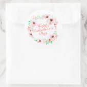 ハッピーバレンタインデーエレガントフローラシール ラウンドシール (バッグ)