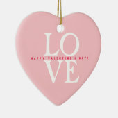 ハッピーバレンタインデーエレガントラブロマンチックピンク セラミックオーナメント (右)