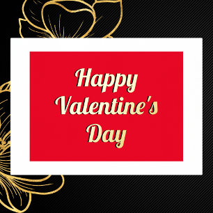 ハッピーバレンタインデーエレガントロマンチックタイポグラフィ 箔ポスター