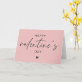 ハッピーバレンタインデーエレガント赤面ピンク カード (黄色い花)