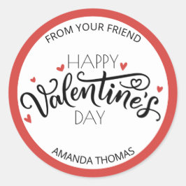 ハッピーバレンタインデーエレガント ラウンドシール