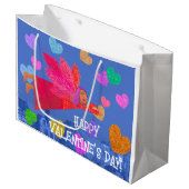 ハッピーバレンタインデーエンジェルとハート ラージペーパーバッグ (正面アングル)