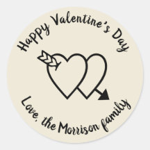 ハッピーバレンタインデーオフ白ハートカスタム