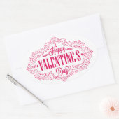 ハッピーバレンタインデーオーバルステッカー 楕円形シール (封筒)