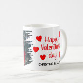 ハッピーバレンタインデーカスタムの写真と名前Mag コーヒーマグカップ (正面右)